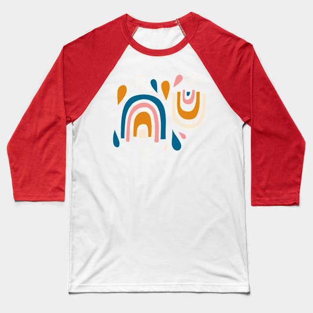 Rainbow Splash Baseball T-Shirt by Rebelform